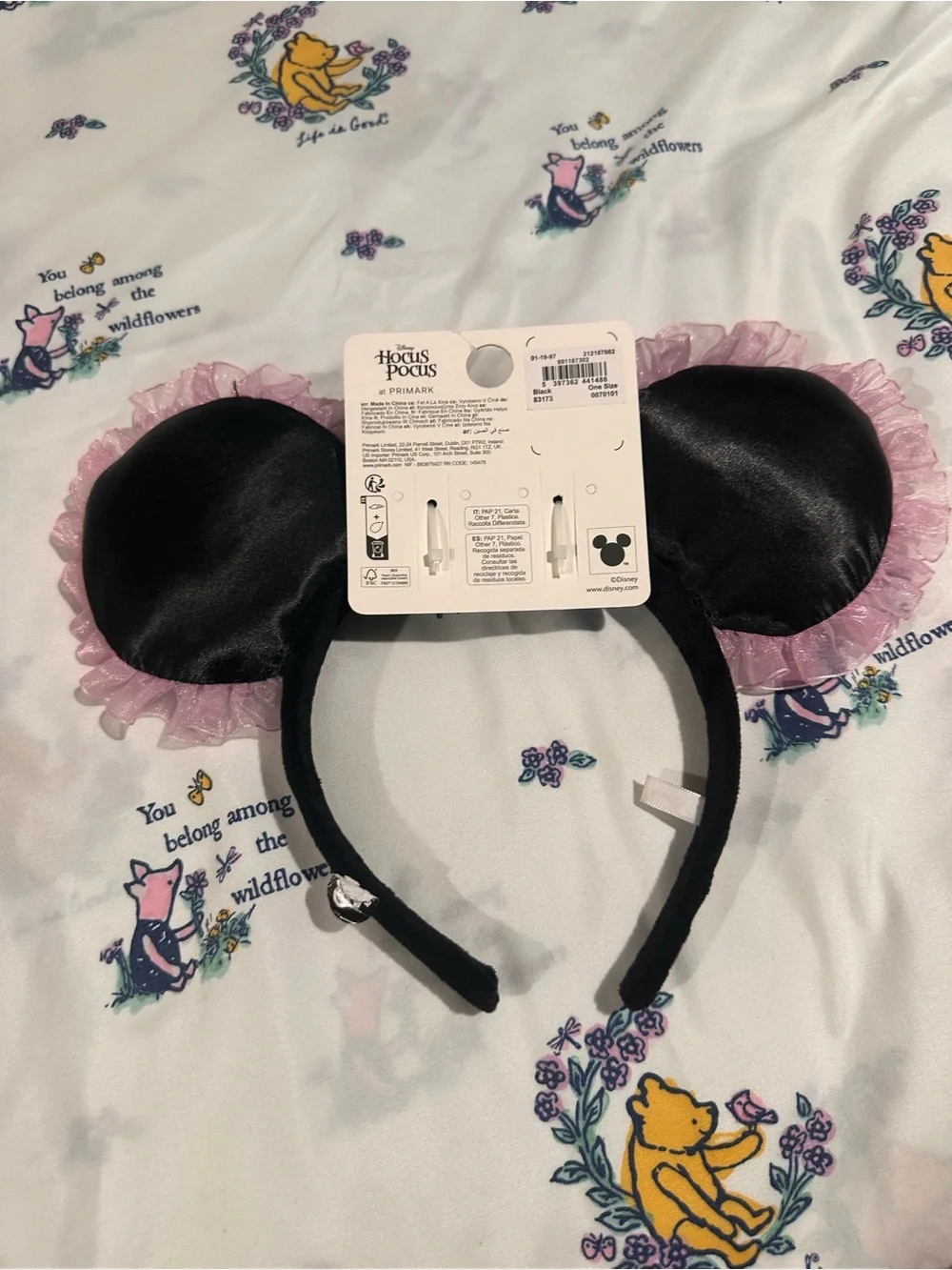 Disney Hocus Pocus x Primark Black & Pink Minnie-Style Ears Headband NEW